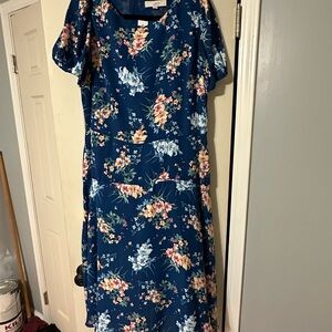Loft blue dress size 14 never worn